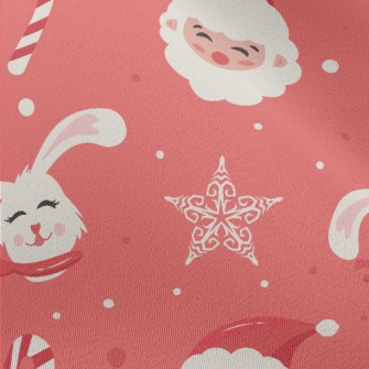 Santa Claus And Rabbit Chiffon
