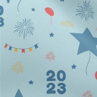 Star Balloons And Fireworks Chiffon