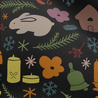 Rabbit And Town Christmas Chiffon