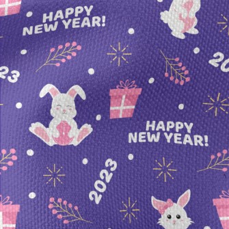 Cute Rabbit New Year Waterproof Canvas