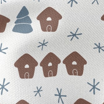 Cute Winter Town Waterproof Canvas
