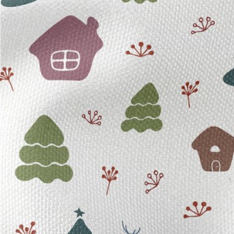 Winter Town With Elk Waterproof Canvas