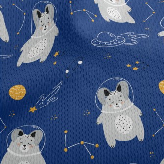 Cute Rabbit In Space Athletic Mesh Flat Back