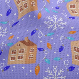 Christmas Decorations House Athletic Mesh Flat Back