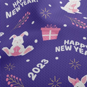 Cute Rabbit New Year Athletic Mesh Flat Back