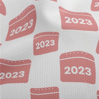 2023 Pink Calendar Athletic Mesh Flat Back