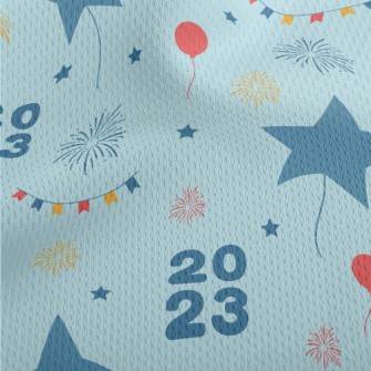 Star Balloons And Fireworks Athletic Mesh Flat Back