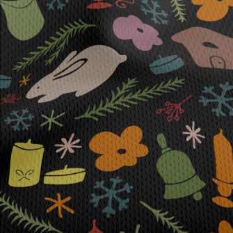 Rabbit And Town Christmas Athletic Mesh Flat Back