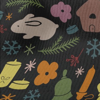 Rabbit And Town Christmas Terry