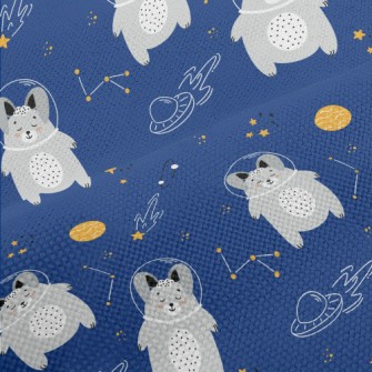 Cute Rabbit In Space Performance Linen