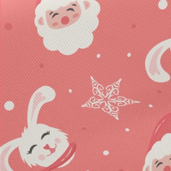 Santa Claus And Rabbit Twill