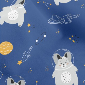 Cute Rabbit In Space Micro Fleece