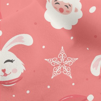 Santa Claus And Rabbit Micro Fleece