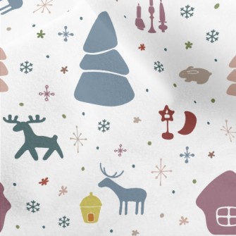 Colorful Christmas Elements Micro Fleece
