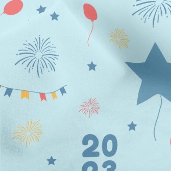 Star Balloons And Fireworks Micro Fleece