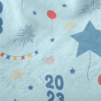 Star Balloons And Fireworks Minky