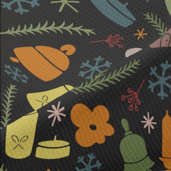 Rabbit And Town Christmas Piqué