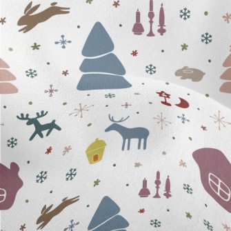Colorful Christmas Elements Lightweight Performance Linen