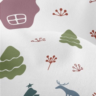 Winter Town With Elk Lightweight Performance Linen