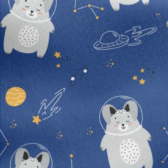 Cute Rabbit In Space Jersey Backed Fleece