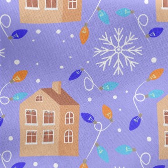 Christmas Decorations House Jersey Backed Fleece