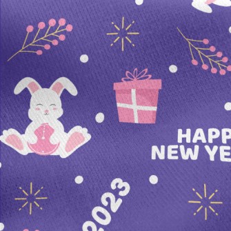 Cute Rabbit New Year Jersey Backed Fleece