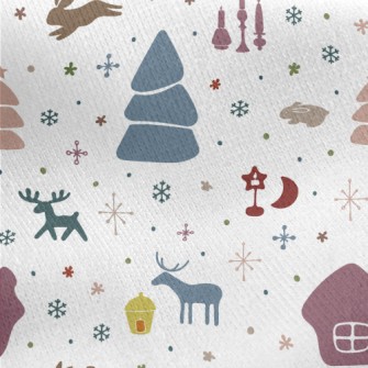 Colorful Christmas Elements Jersey Backed Fleece