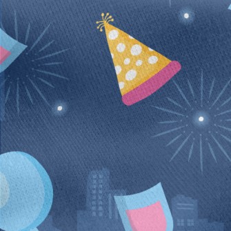 Party Elements And Fireworks Jersey Backed Fleece