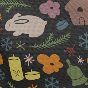 Rabbit And Town Christmas Pongee