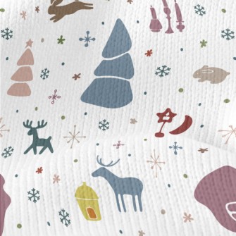 Colorful Christmas Elements Stretch Jersey