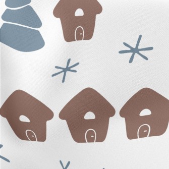 Cute Winter Town Lightweight Cotton Poplin