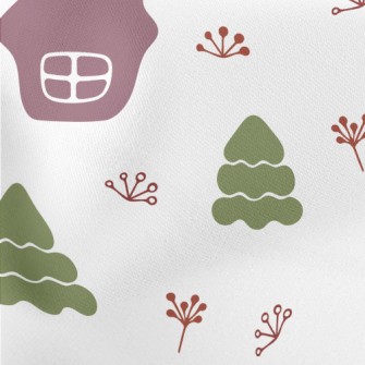 Winter Town With Elk Lightweight Cotton Poplin