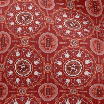 Rabbit Year Blessing Pattern Chiffon