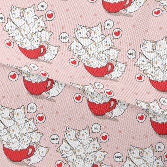 Cartoon Teacup Cat Waterproof Oxford