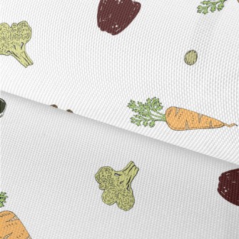Hand Drawn Colorful Vegetables Waterproof Oxford