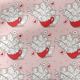 Cartoon Teacup Cat Waterproof Canvas