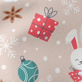Rabbit With Christmas Gifts Waterproof Canvas