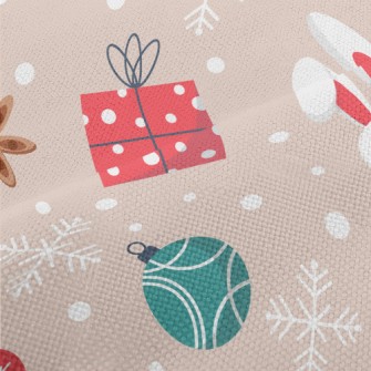 Rabbit With Christmas Gifts Performance Linen