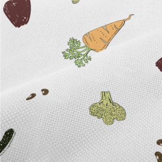 Hand Drawn Colorful Vegetables Performance Linen