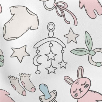 Cartoon Hand Drawn Baby Produc Stretch Ponte