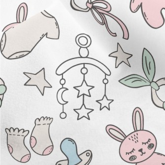 Cartoon Hand Drawn Baby Produc Micro Fleece