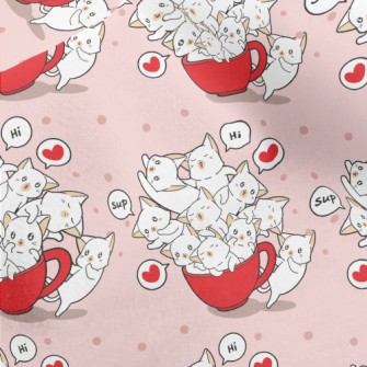 Cartoon Teacup Cat Micro Fleece