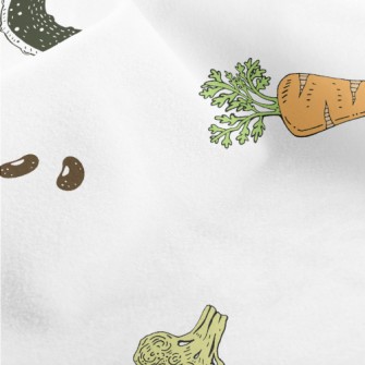 Hand Drawn Colorful Vegetables Micro Fleece