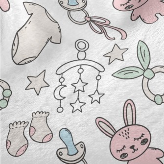 Cartoon Hand Drawn Baby Produc Minky