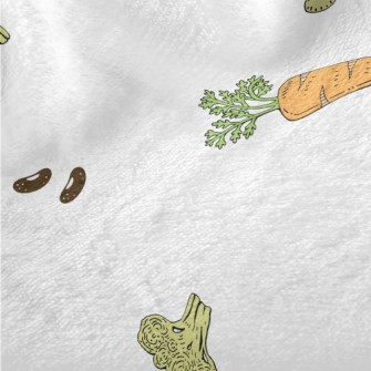 Hand Drawn Colorful Vegetables Minky
