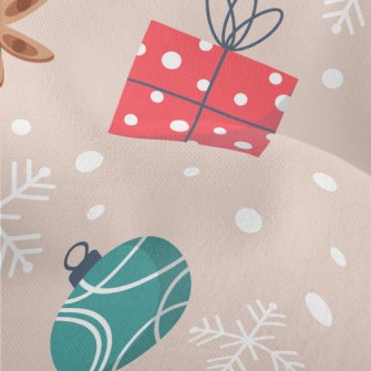 Rabbit With Christmas Gifts Lightweight Performance Linen