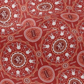 Rabbit Year Blessing Pattern Modern Jersey