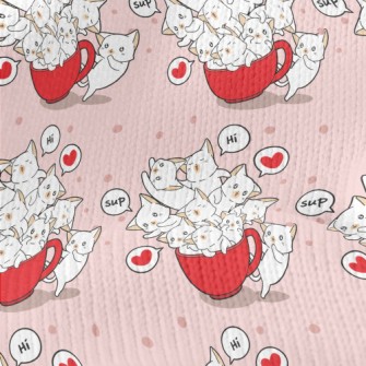 Cartoon Teacup Cat Stretch Jersey