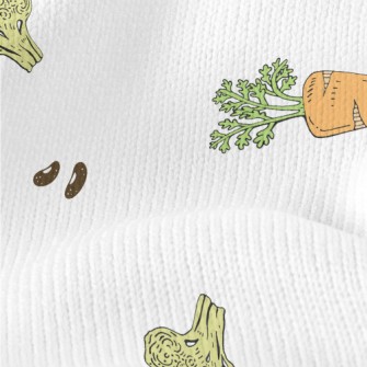 Hand Drawn Colorful Vegetables Stretch Jersey