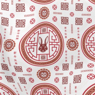 Chinese Year Of The Rabbit Pat Lightweight Cotton Poplin